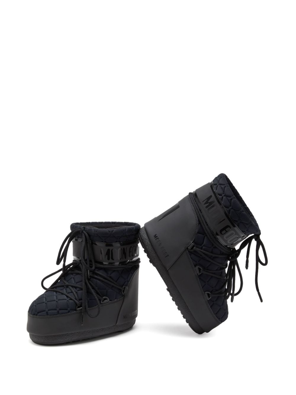 icon low quilt boots woman black in polyamide - MOON BOOT